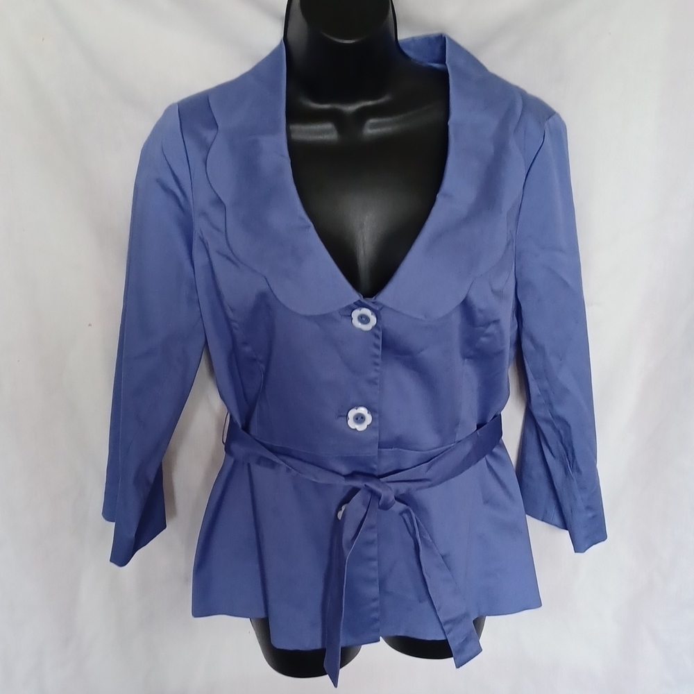 NWT Sandro Blue Blazer w Self Fabric Belt